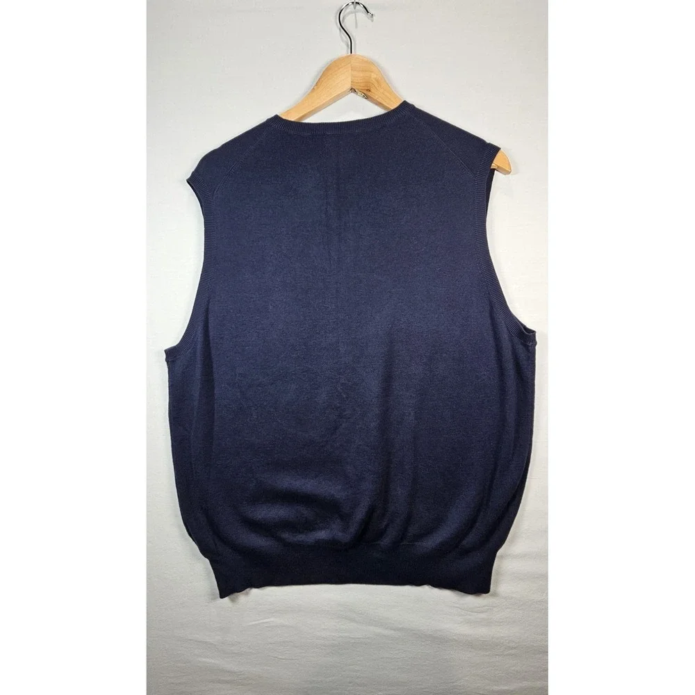 Polo Ralph Lauren XL Pima Cotton V Neck‎ Sweater Vest Navy Red Pony